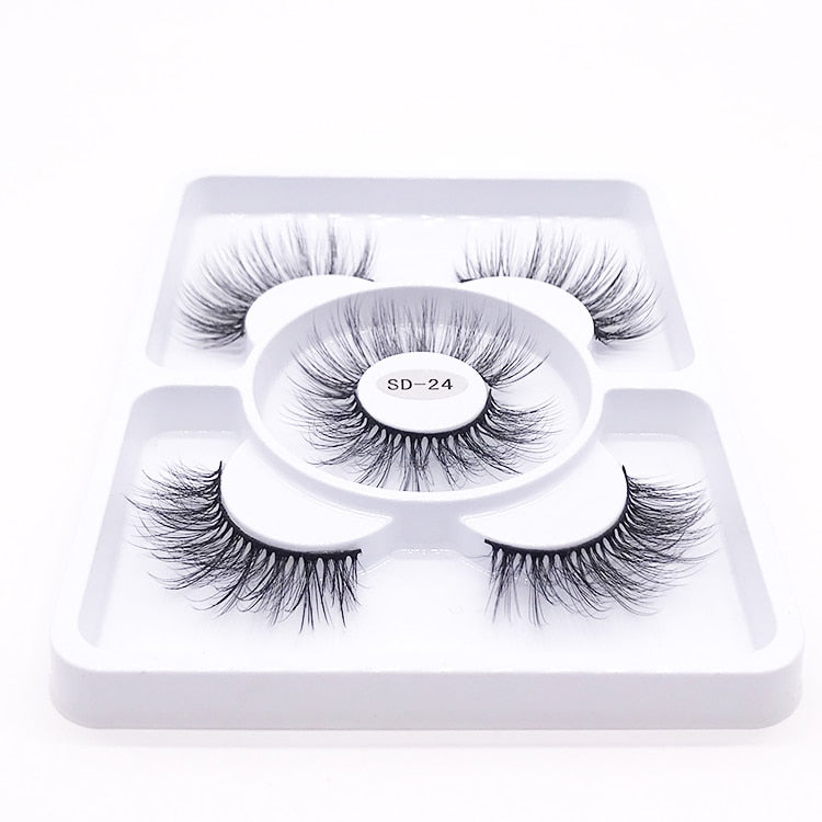 2023 New 3 pairs natural false eyelashes for beauty-SD series