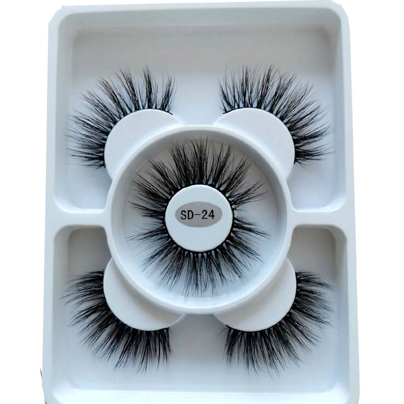 2023 New 3 pairs natural false eyelashes for beauty-SD series